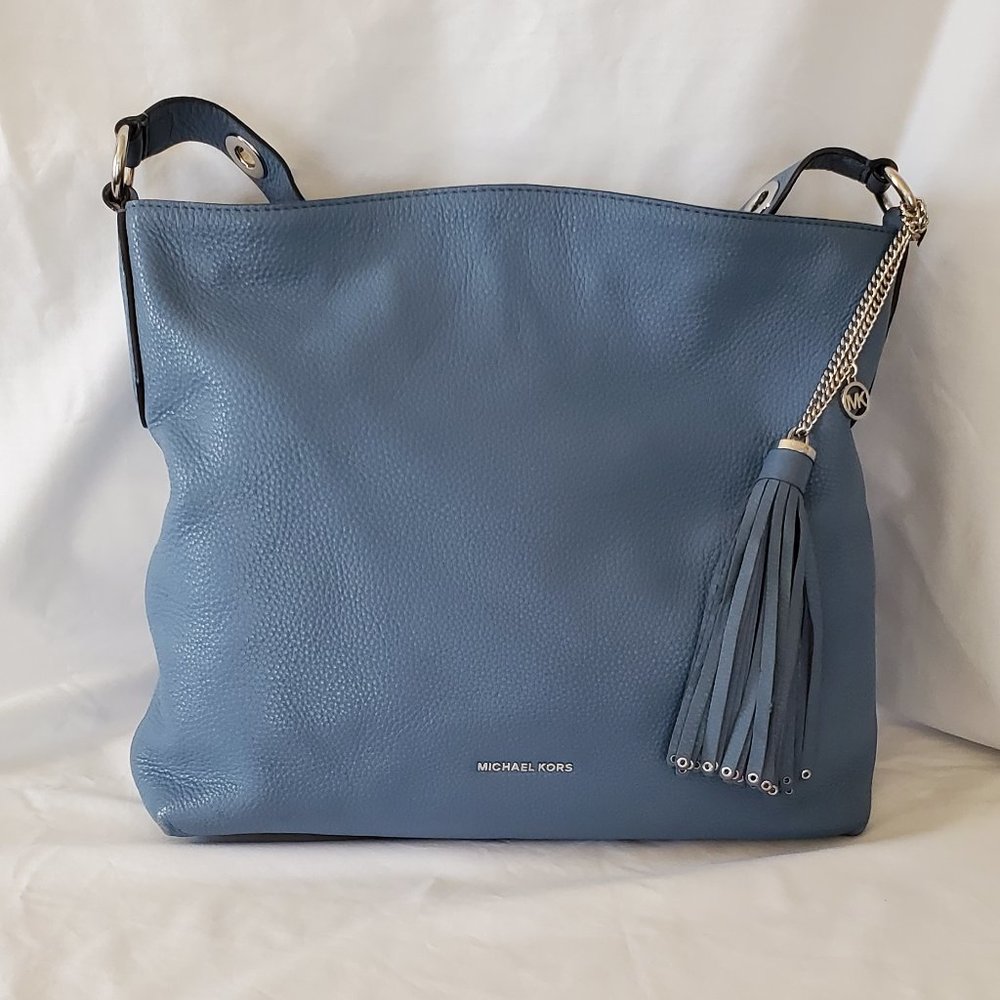 AUTHENTIC MICHAEL KORS BROOKLYN LARGE PEBBLED LEATHER SHOULDER BAG (30S7SBNL3L)